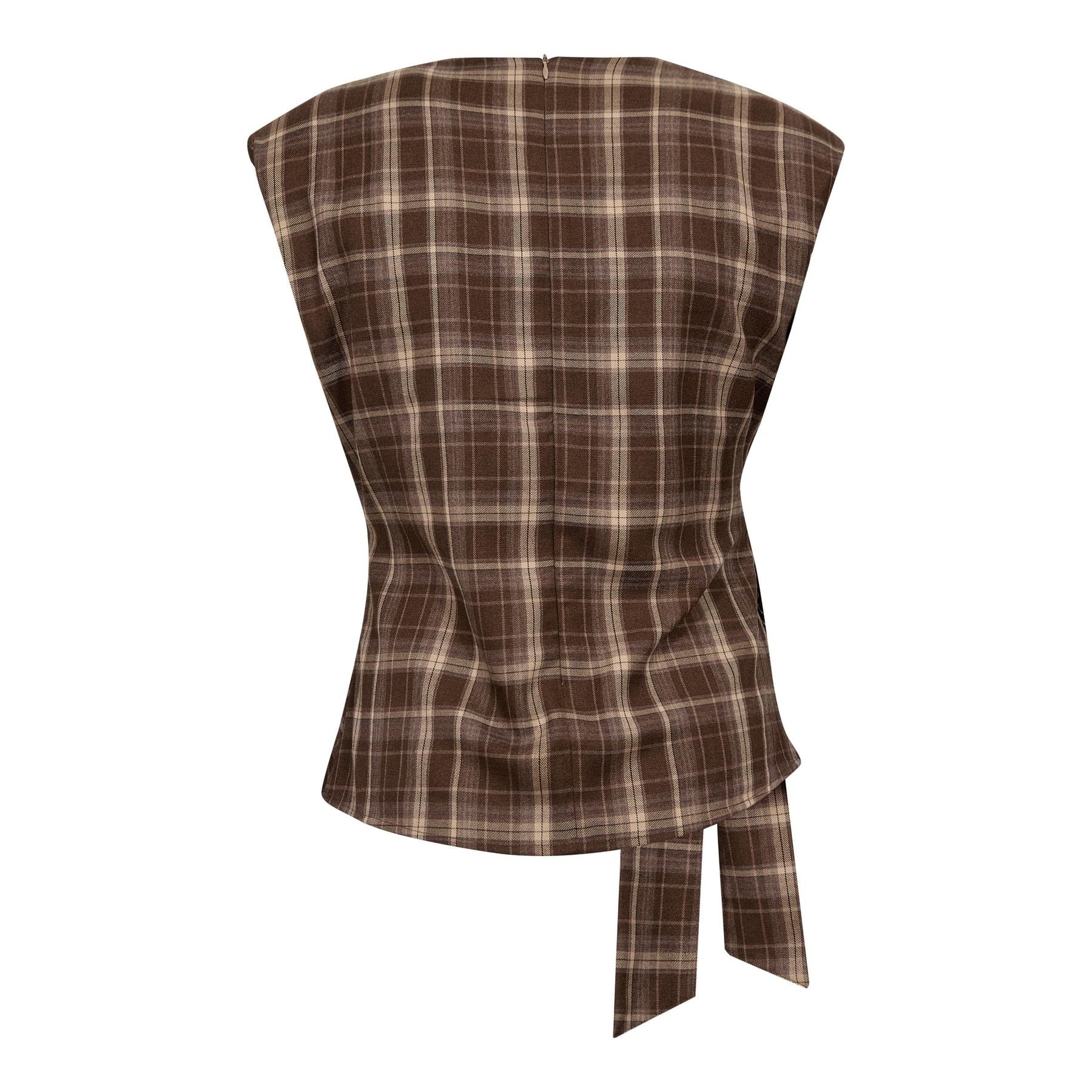 Co’Couture naisten toppi DagnyCC Check Pleat Top, ruskea ruutu