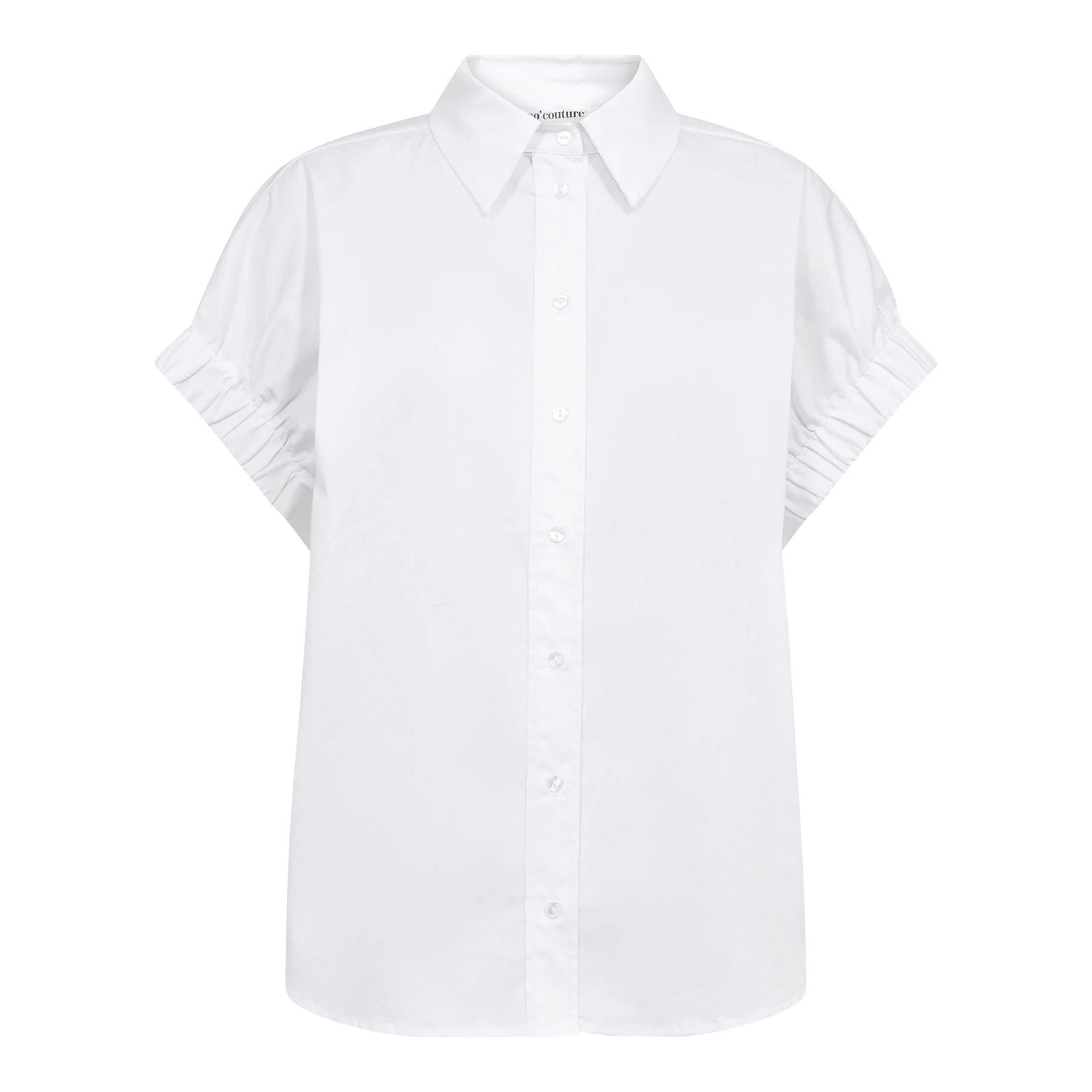 Co’Couture naisten paitapusero Poppycc Elastic Cuff SS Shirt, valkoinen