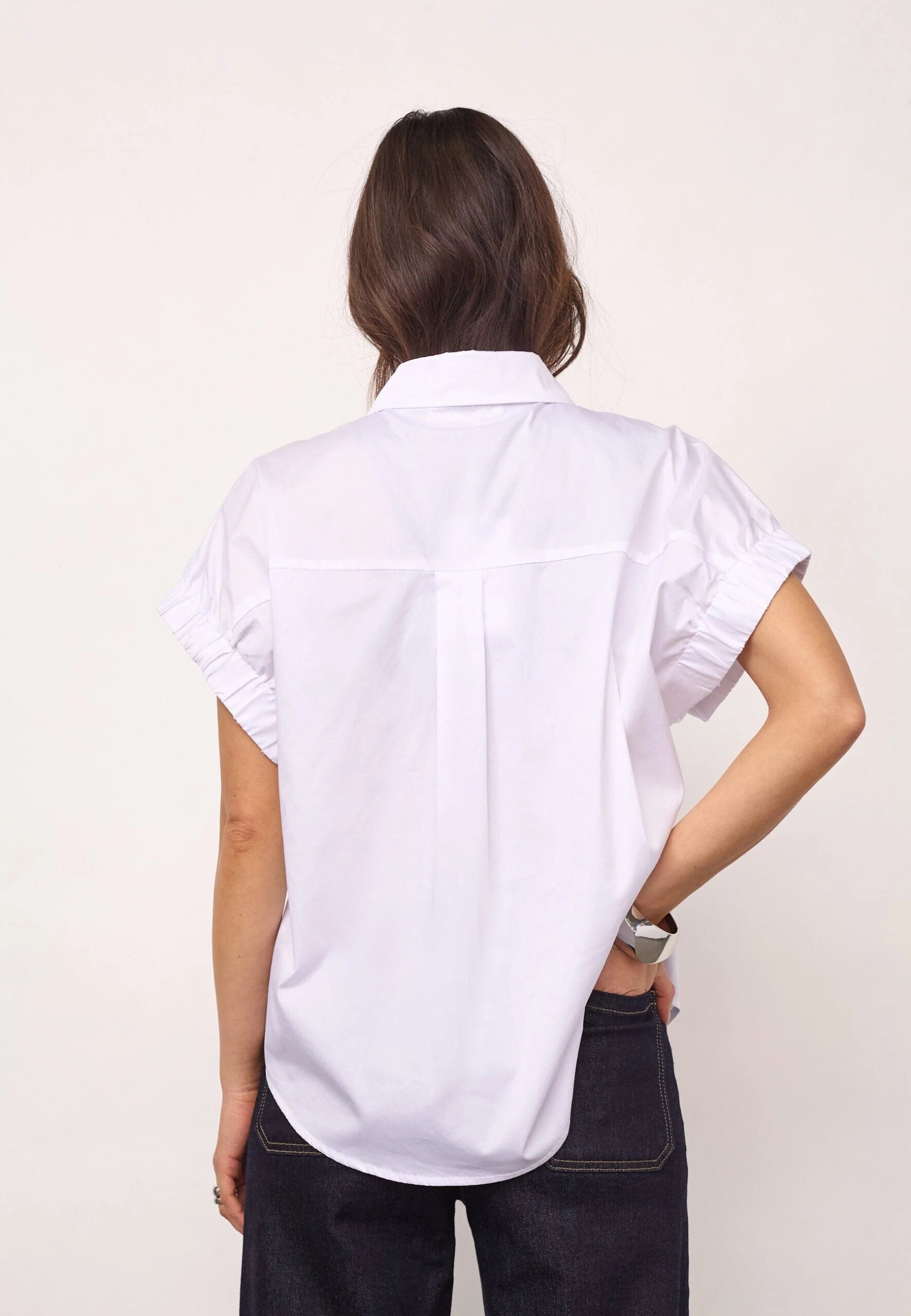 Co’Couture naisten paitapusero Poppycc Elastic Cuff SS Shirt, valkoinen
