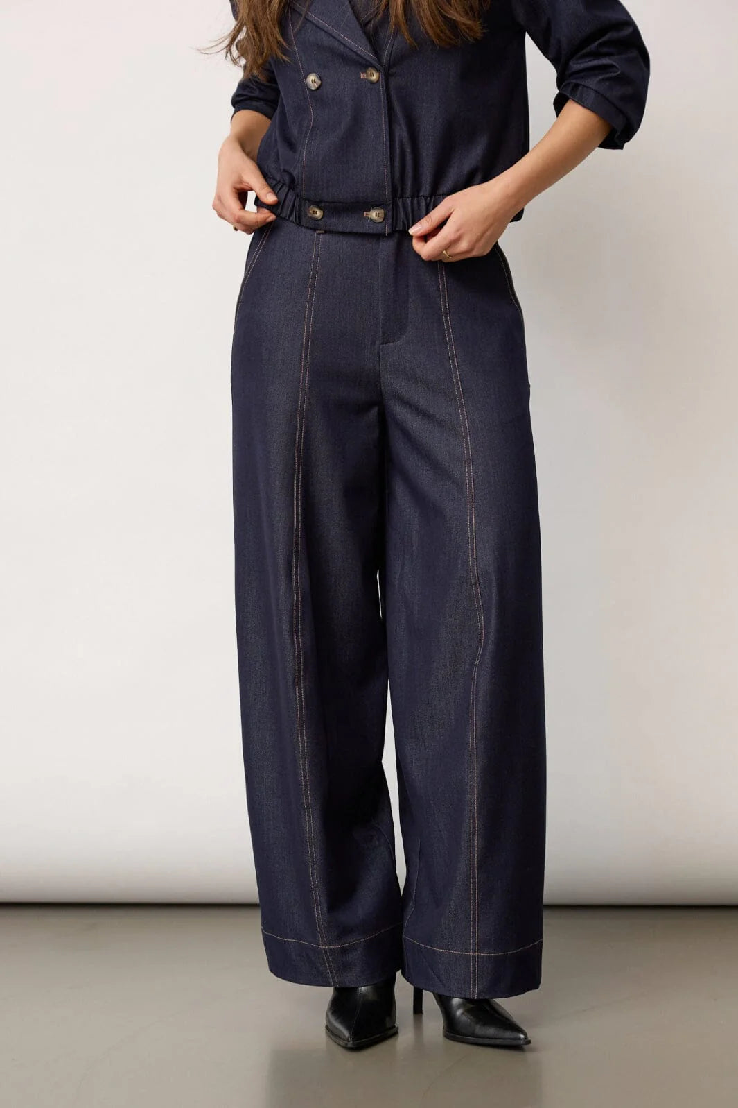 Co’Couture naisten housut TerryCC Barrel Pant, tummansininen