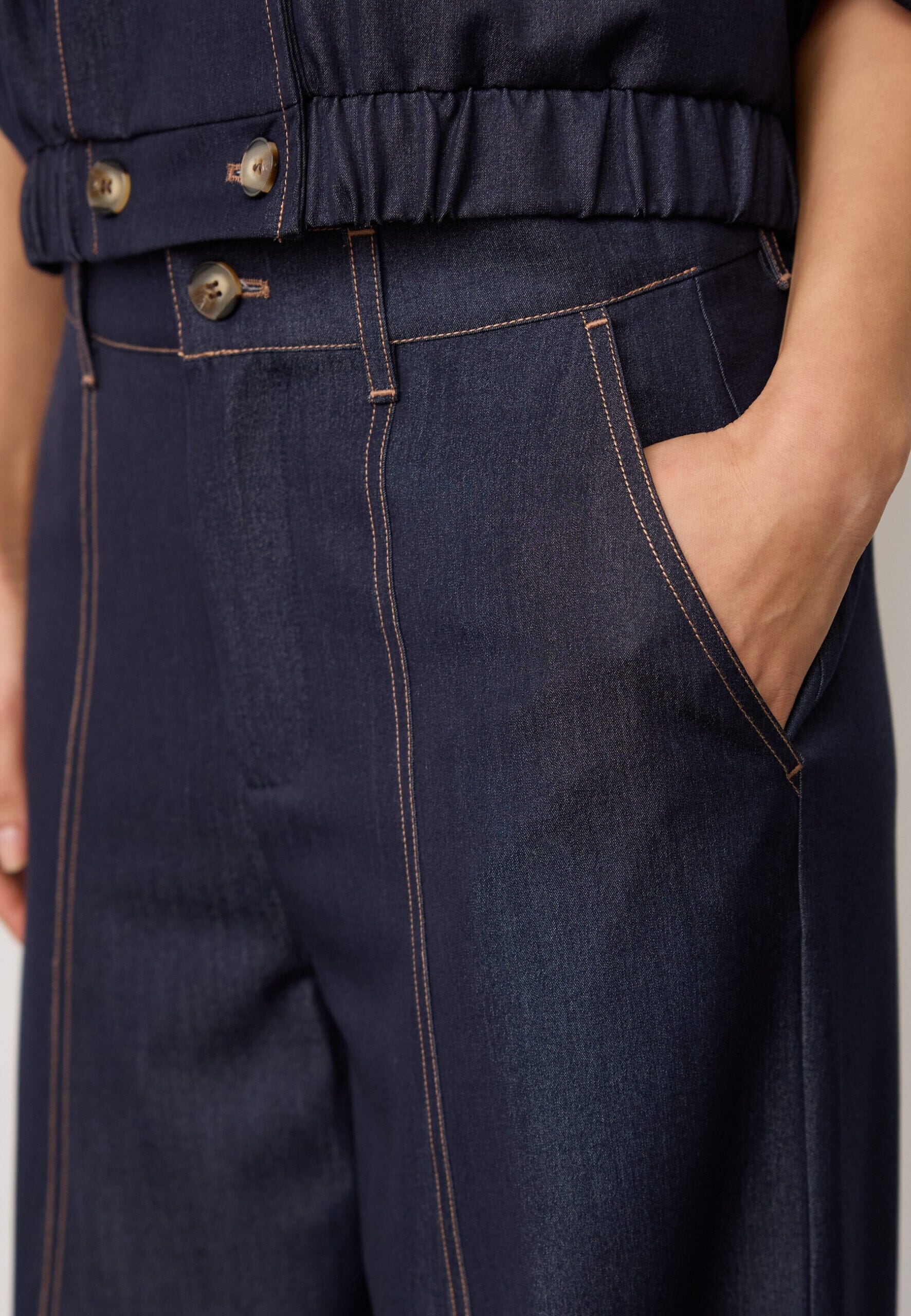 Co’Couture naisten housut TerryCC Barrel Pant, tummansininen