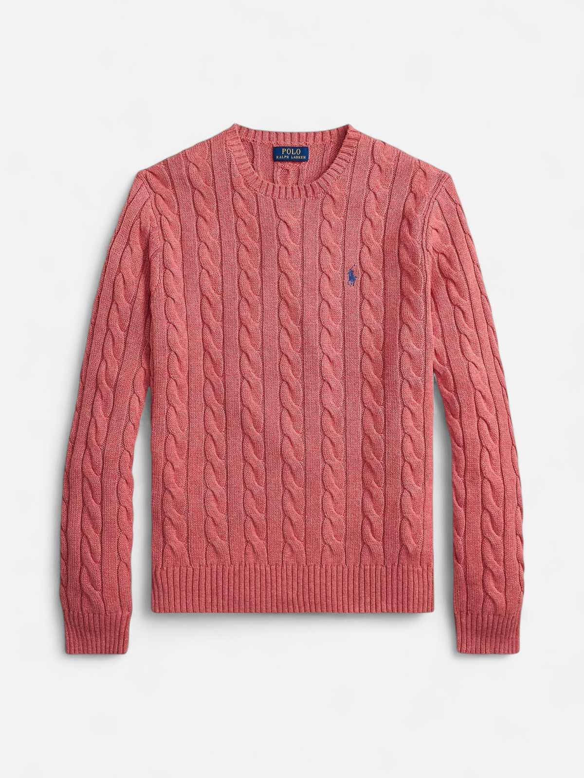 Polo Ralph Lauren miesten neulepaita Cotton Cable LS Drive Pullover, vaaleanpunainen - Kekäle.fi