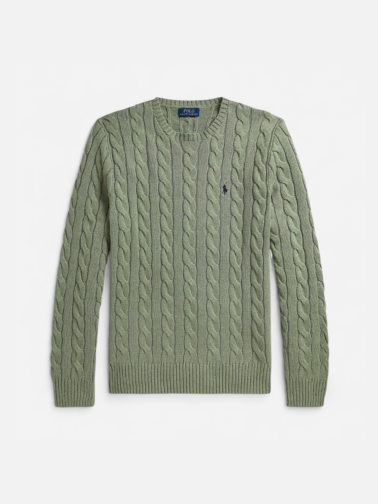Polo Ralph Lauren miesten neulepaita Cotton Cable LS Drive Pullover, vaaleanvihreä - Kekäle.fi