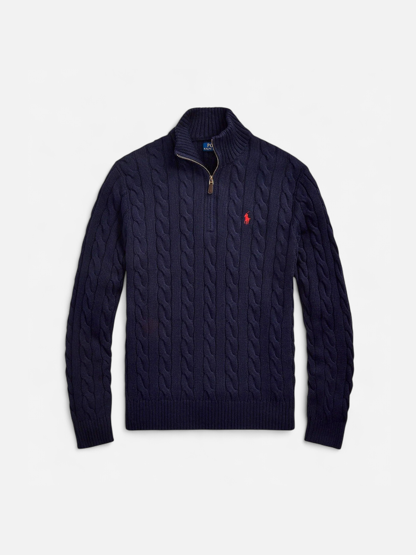 Polo Ralph Lauren miesten neulepusero Cotton Cable LS Driver Half Zip Pullover, tummansininen - Kekäle.fi