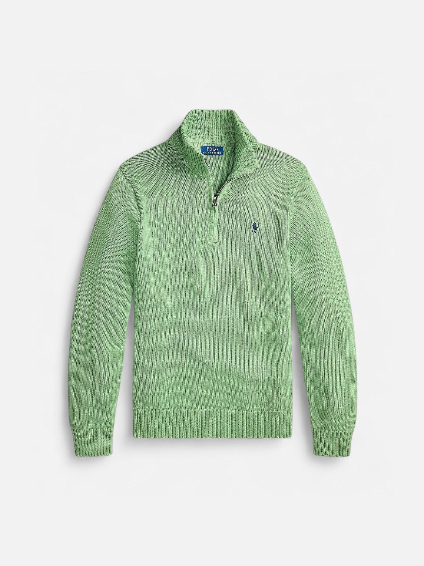 Polo Ralph Lauren miesten neulepaita Cotton Hlaf Zip Pullover, vaaleanvihreä - Kekäle.fi