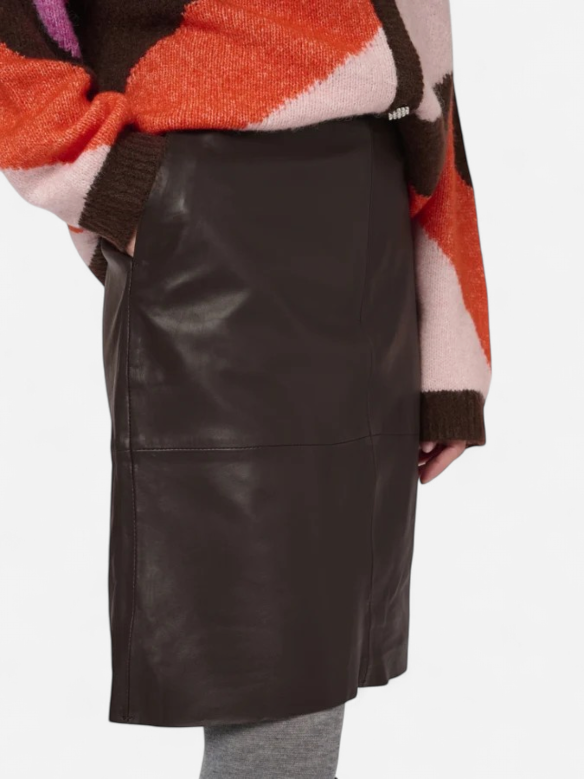 Culture naisten hame CUberta Leather Skirt, Coffee bean - Kekäle.fi