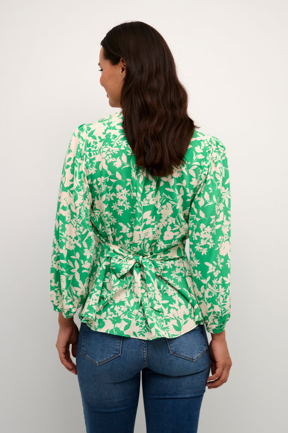 culture-naisten-pusero-jenny-blouse-vihrea-kuosi-2