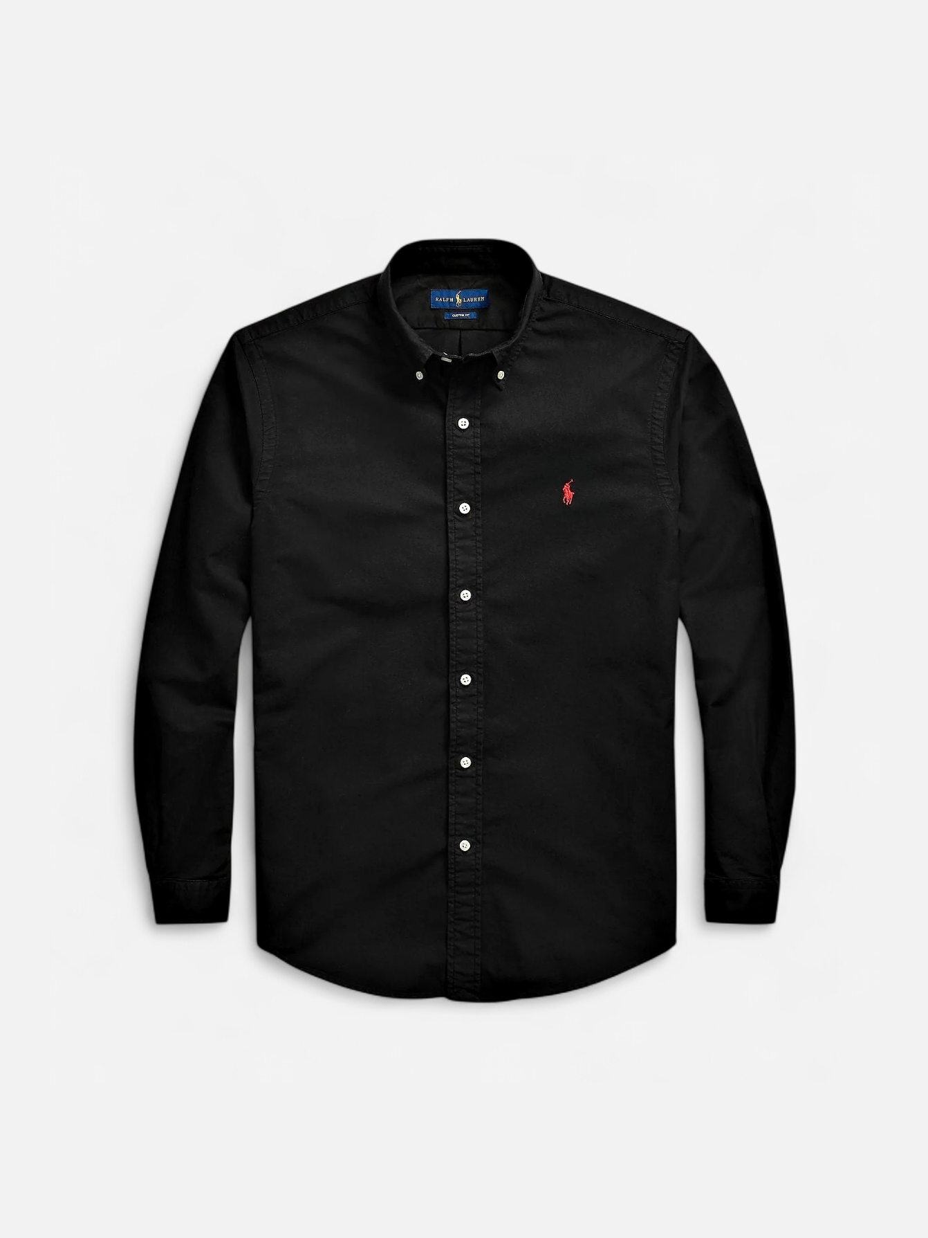 Polo Ralph Lauren miesten kauluspaita Custom Fit Carment-dyed Oxford Shirt, musta - Kekäle.fi