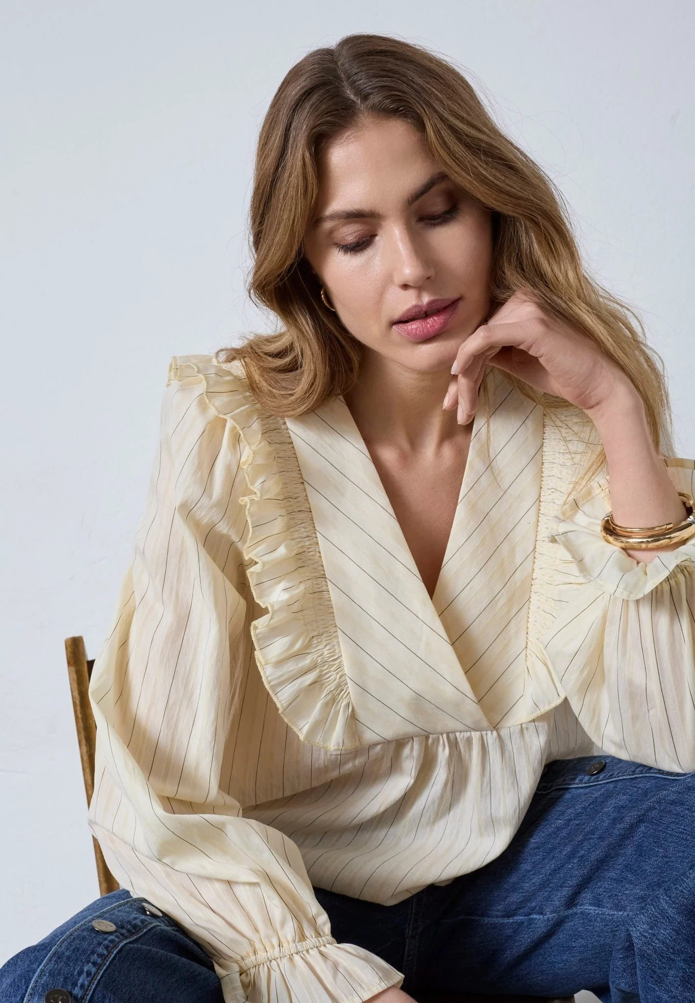 Co’Couture naisten pusero K DaraCC Smock Blouse, keltainen kuosi