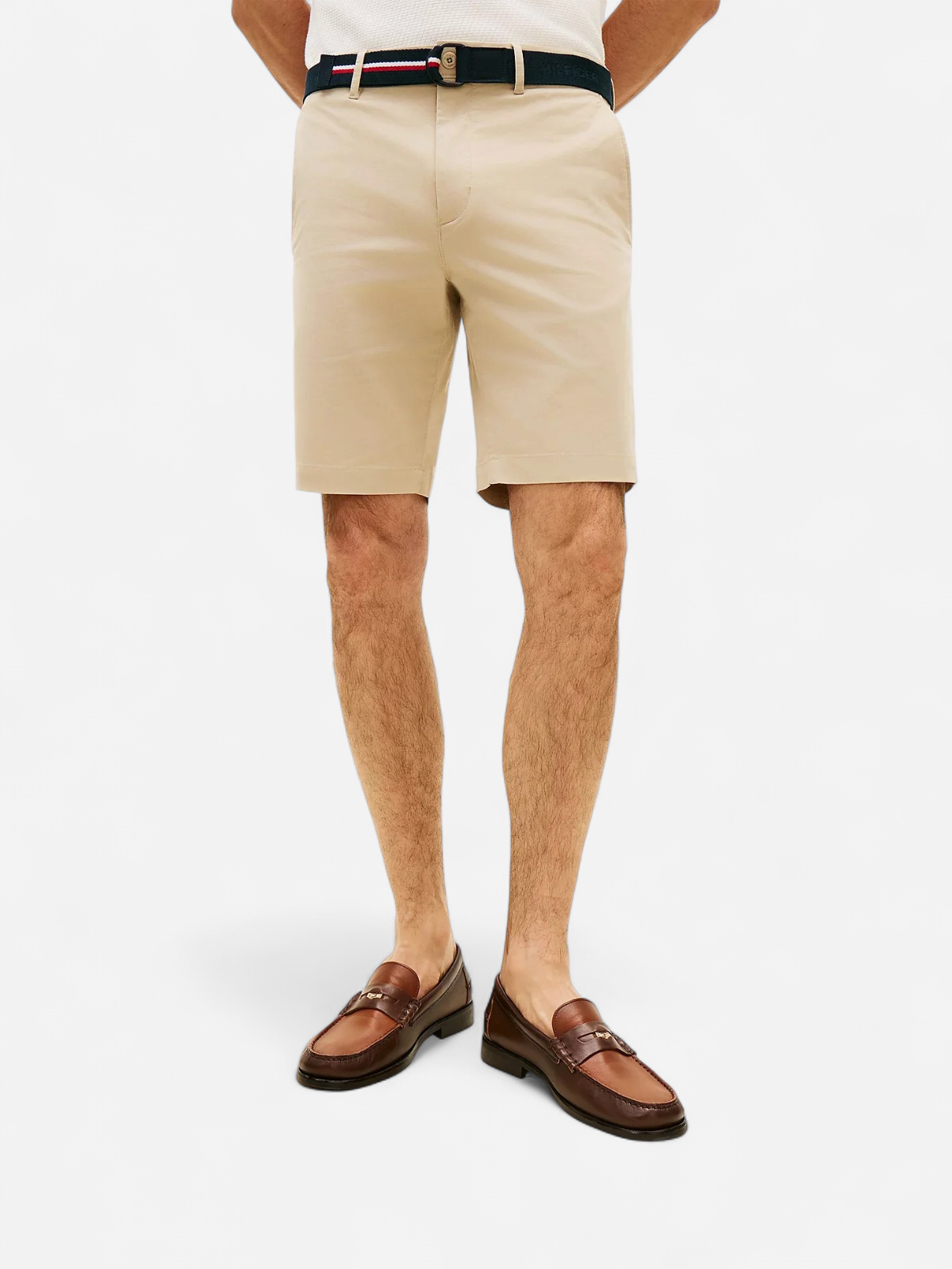 Tommy Hilfiger miesten shortsit Denton 9.5 Inc ESS Twill W/ Belt, kameli - Kekäle.fi