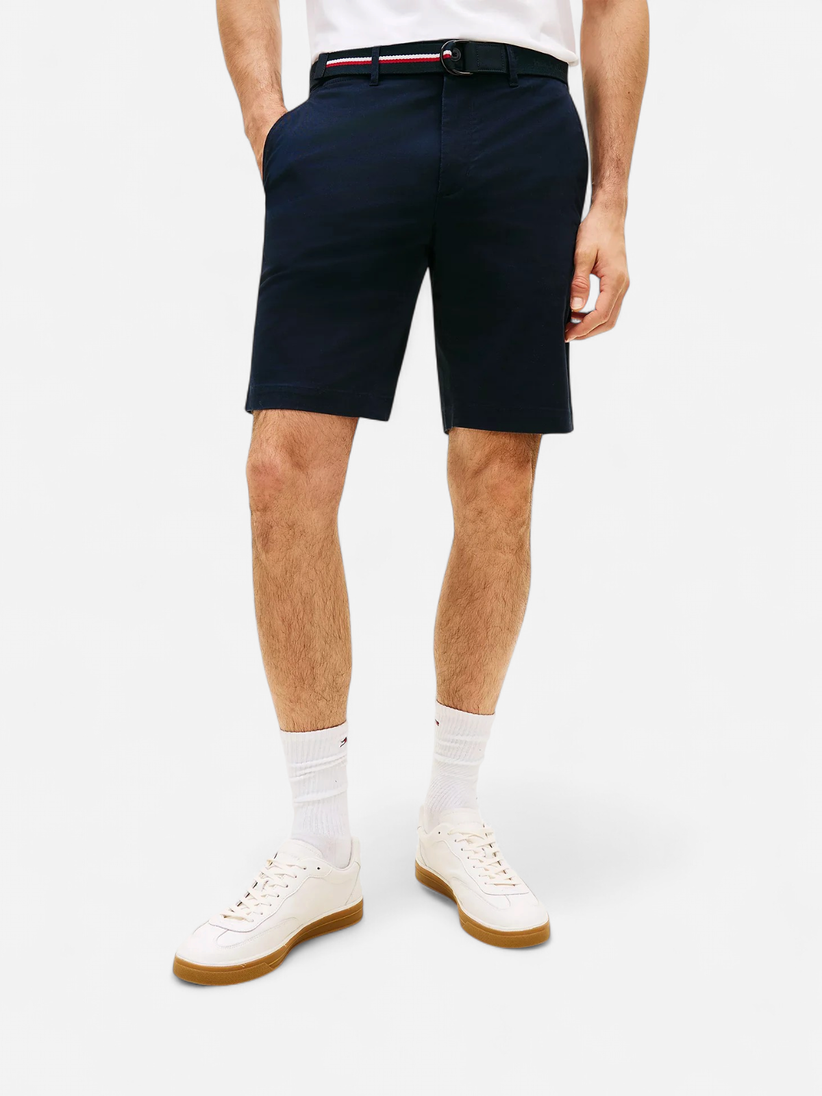 Tommy Hilfiger miesten shortsit Denton 9.5 Inc ESS Twill W/ Belt, tummansininen - Kekäle.fi