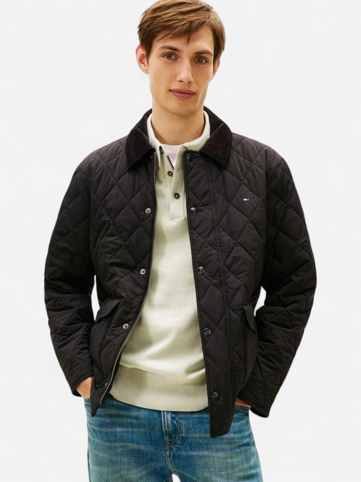 Tommy Hilfiger miesten tikkitakki Diamond Quilted Jacket, musta - Kekäle.fi