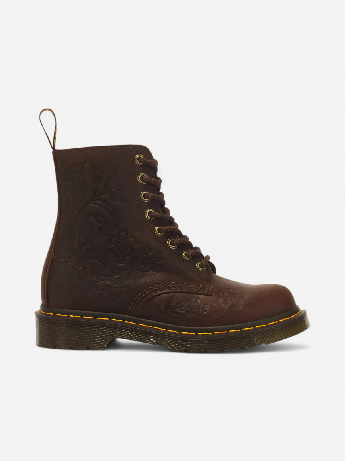 Dr. Martens naisten maiharit 1460 Pascal Deboss Floral, tummanruskea - Kekäle.fi