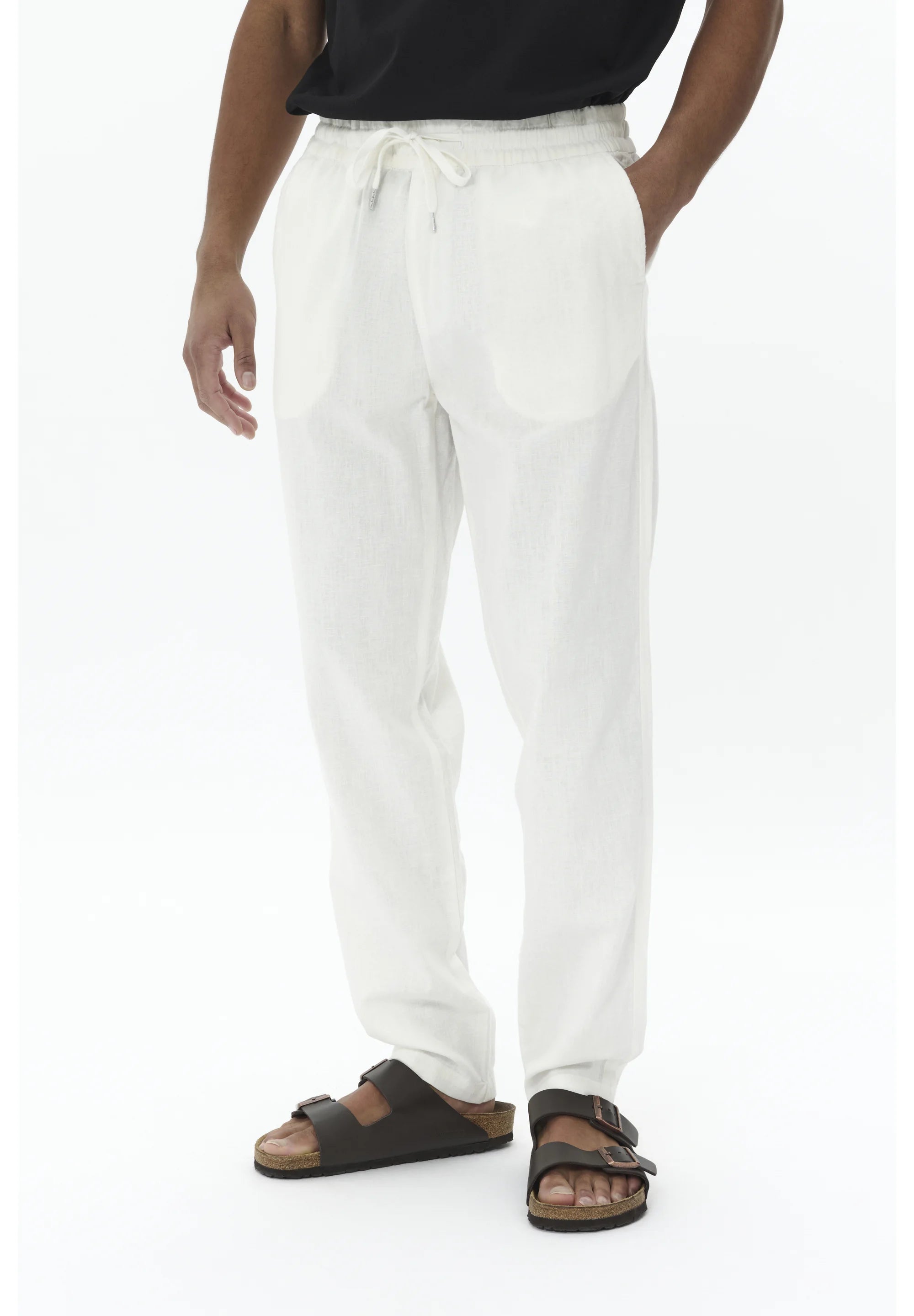 Matinique miesten housut Barton Pant Linen Cotton, Broken White