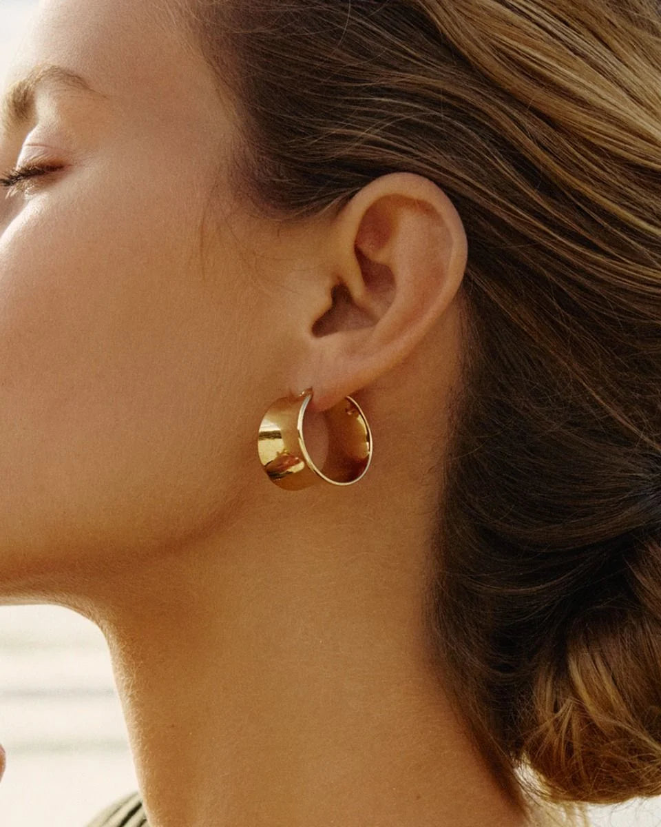 Edblad korvakorut, CANE HOOPS L GOLD Kullankeltainen