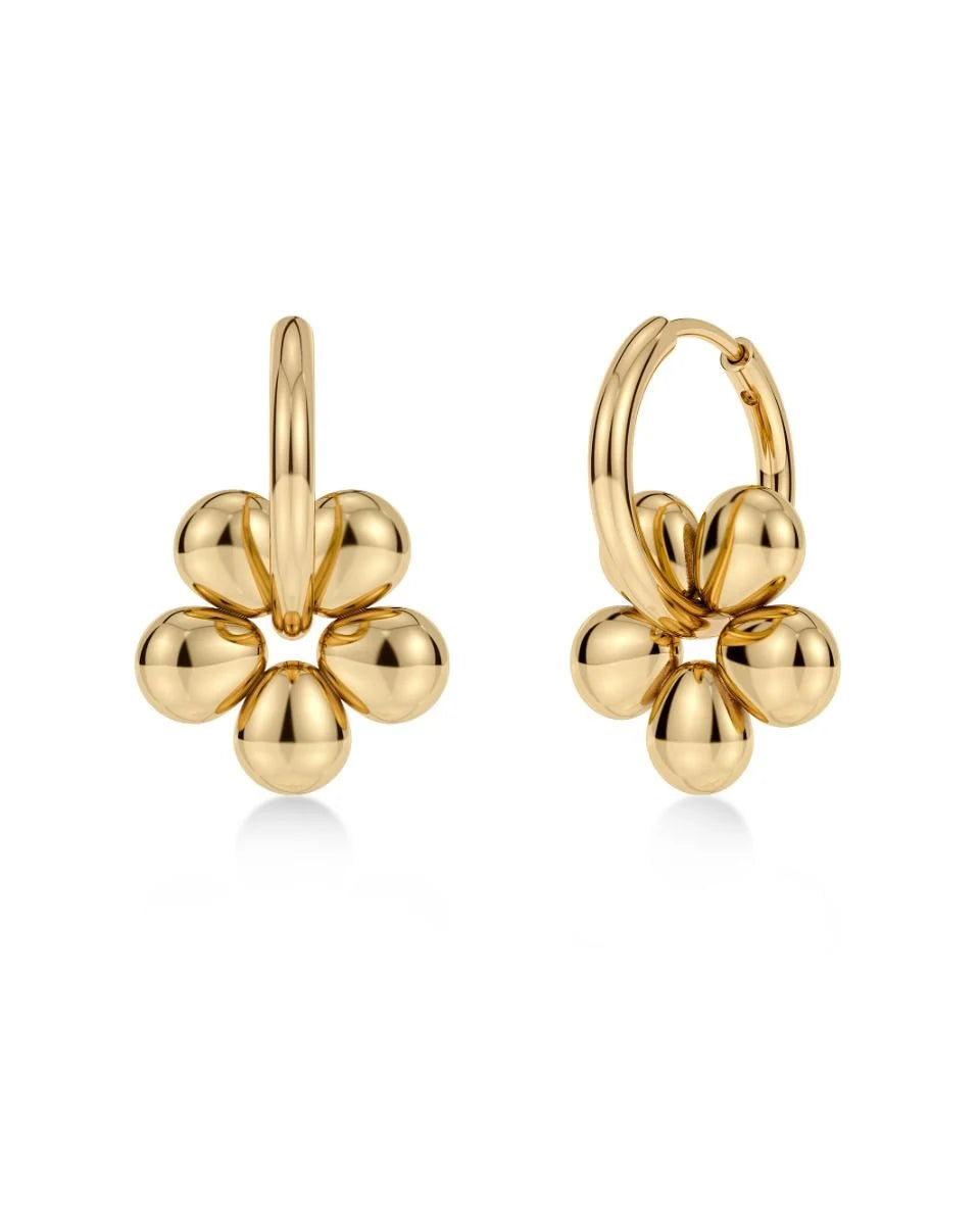 Edblad korvakorut Daisy Hoops, Gold pleated