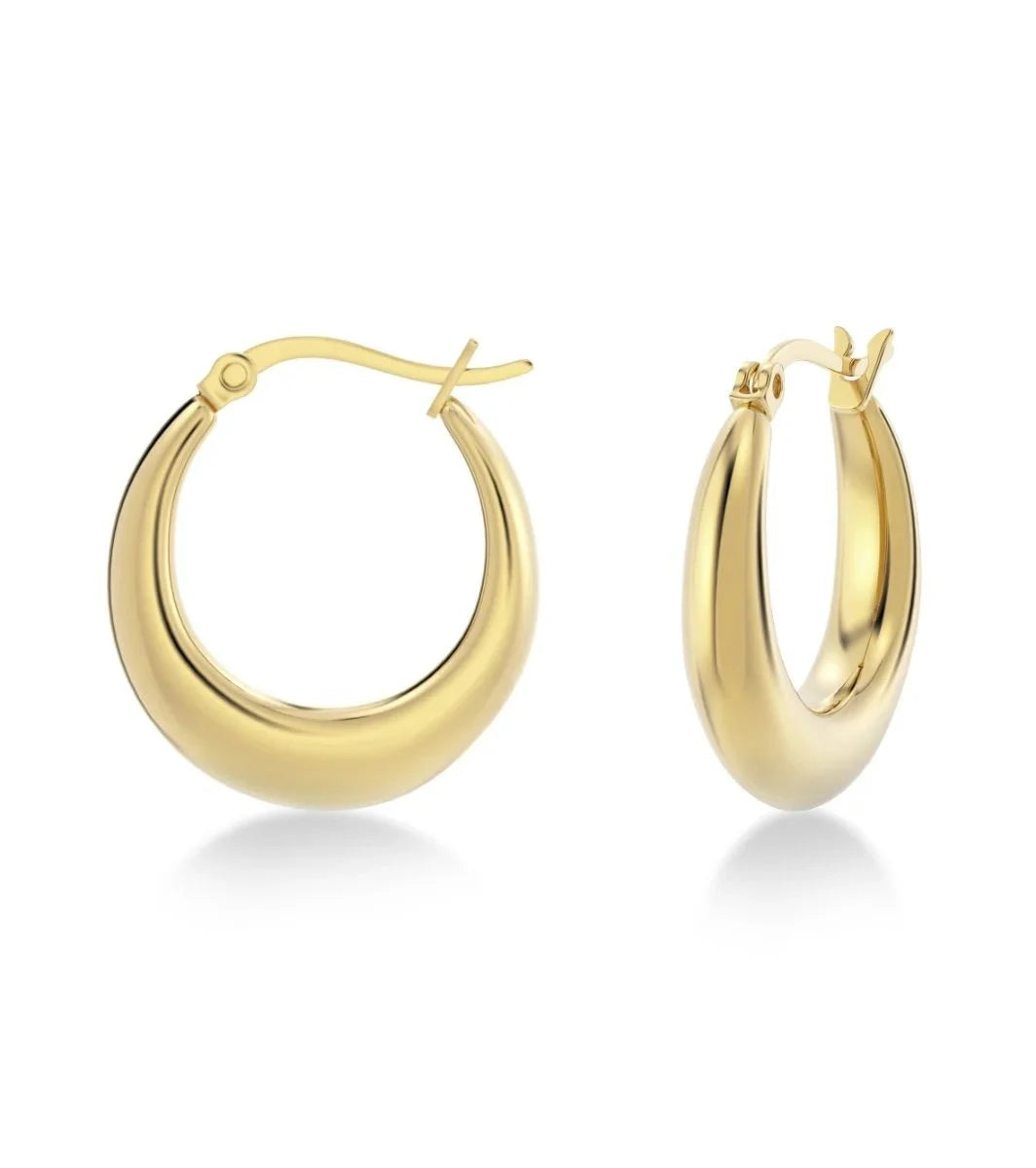 Edblad naisten korvakorut Flow Hoops S, Gold pleated