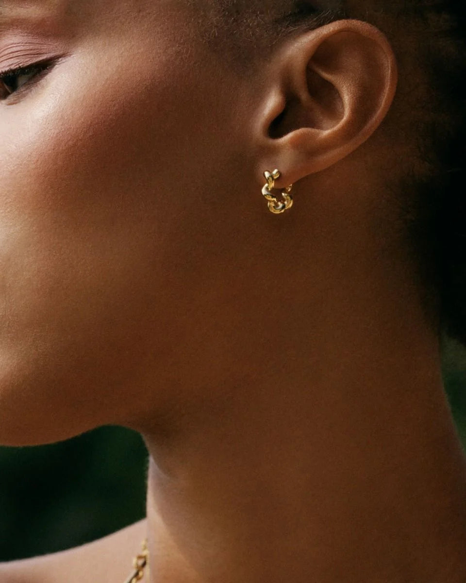 Edblad korvakorut Spiral Hoops S, Gold Pleated