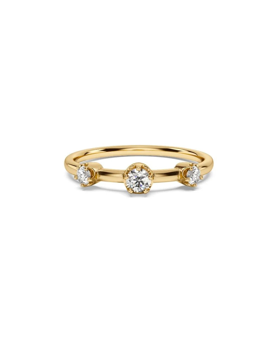 Edblad sormus Teeny Ring Gold, Gold pleated