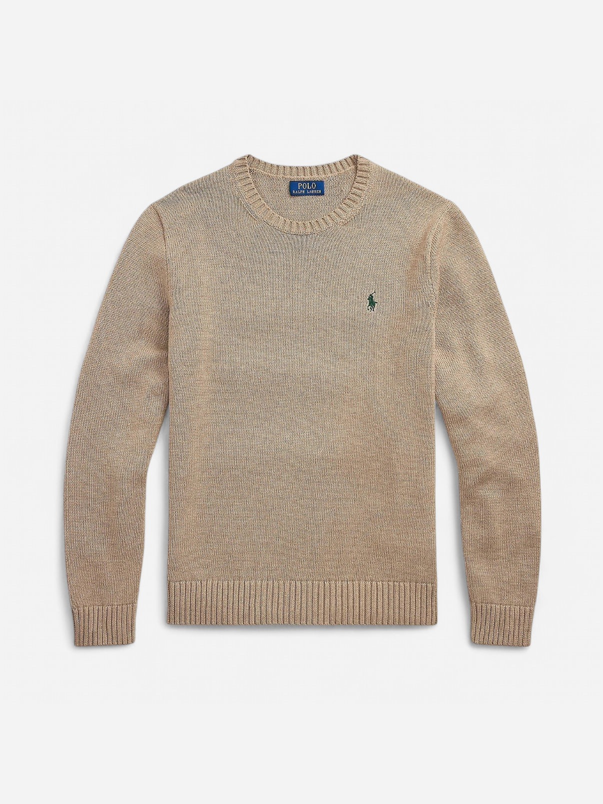 Polo Ralph Lauren miesten neulepusero EMBROIDERED LOGO KNITTED JUMPER, harmaanruskea - Kekäle.fi