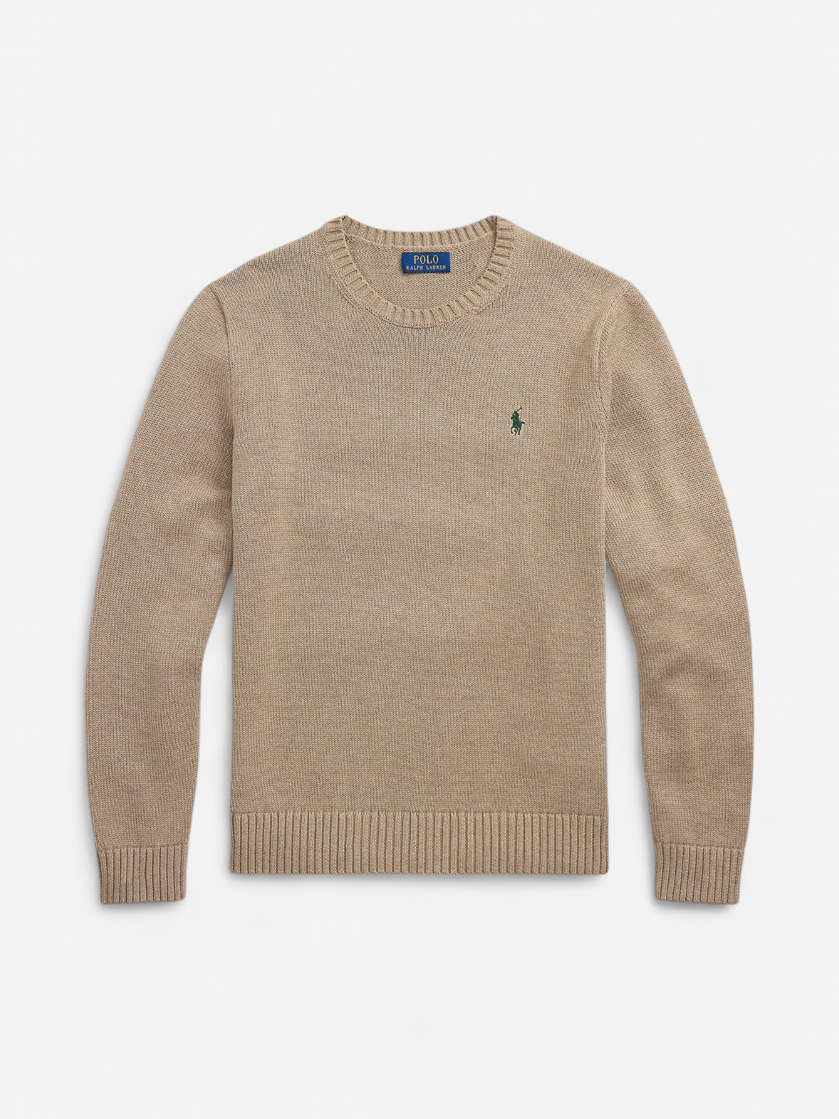 Polo Ralph Lauren miesten neulepusero EMBROIDERED LOGO KNITTED JUMPER, harmaanruskea - Kekäle.fi