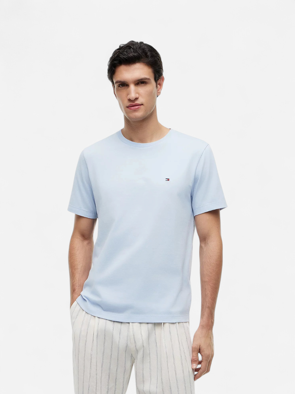 Tommy Hilfiger miesten t-paita Ess Seasonal Reg Fit Solid Tee, sky blue - Kekäle.fi