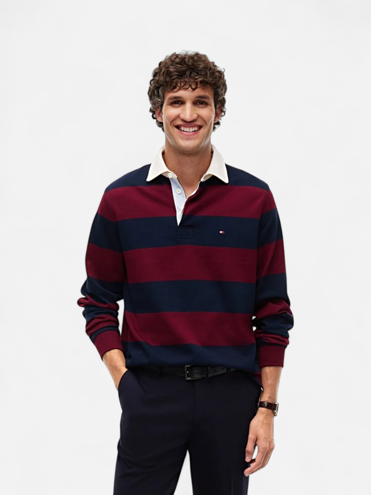 ESSENTIAL STRIPE RUGBY VIININPUNAINEN RAITA - Kekäle.fi