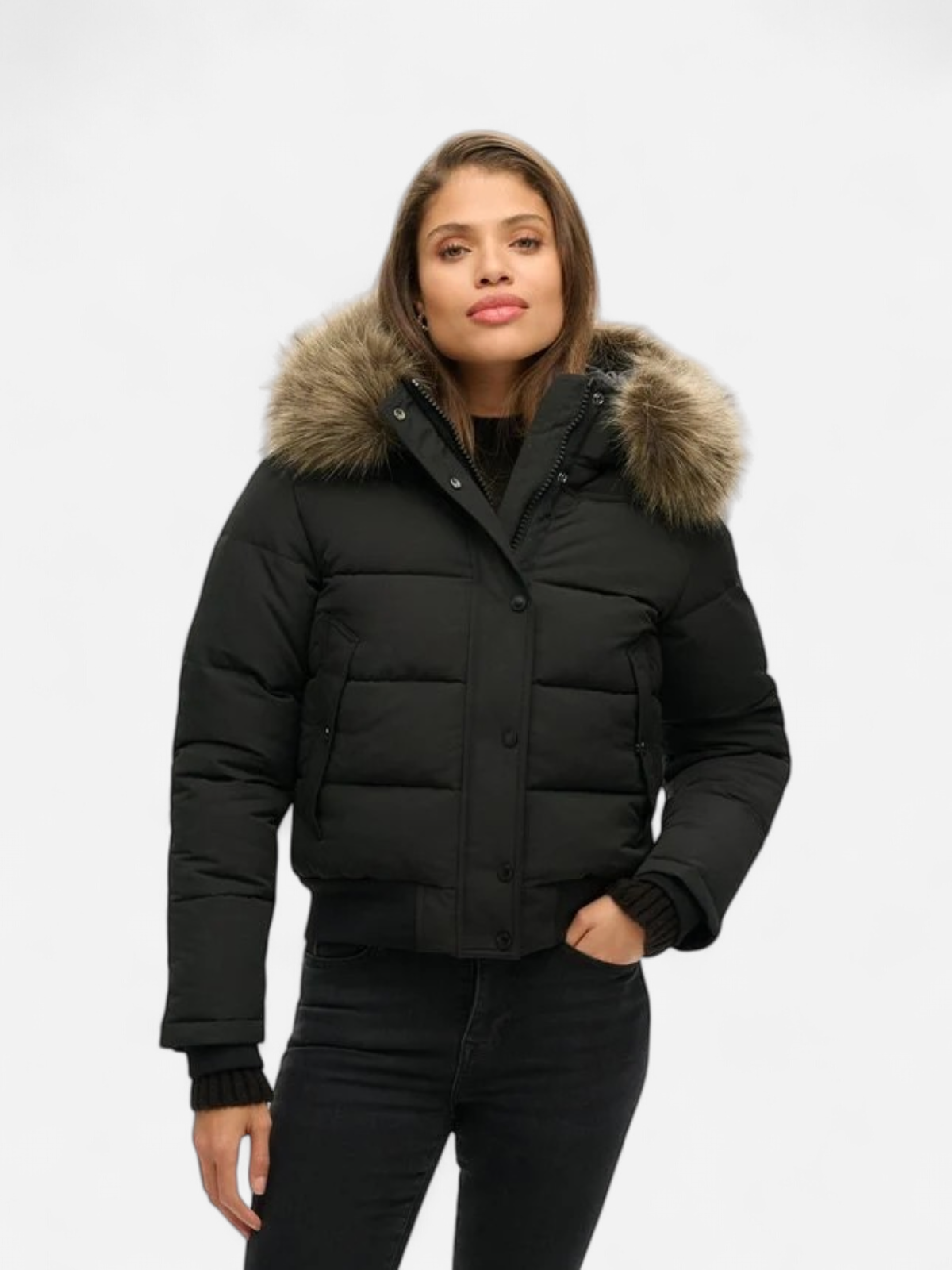 Superdry naisten takki Everest Hooded Bomber Jkt, musta - Kekäle.fi