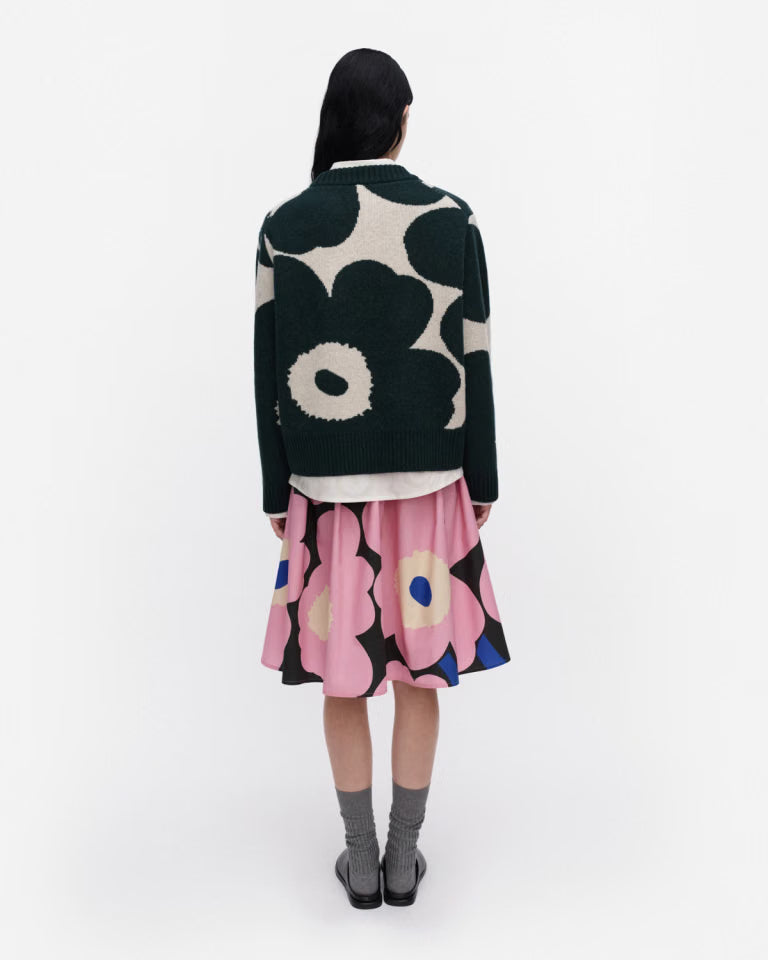 Marimekko naisten neulepusero RWS Virtaus Unikko, musta kuosi