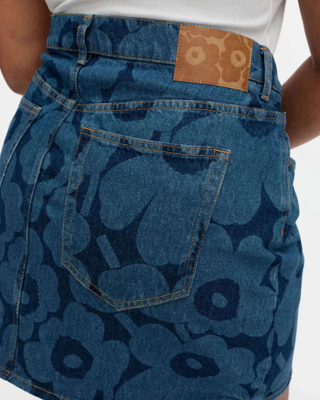 Marimekko farkkuhame Maridenim Ruudut Unikko, sininen kuosi