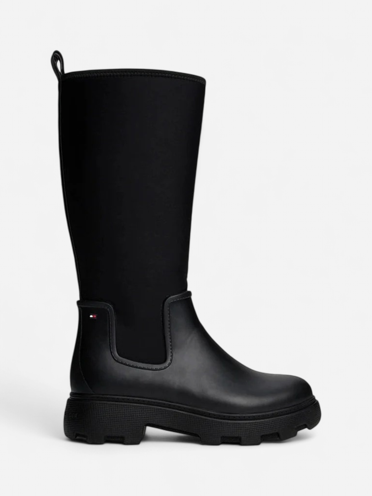 Tommy Hilfiger naisten saappaat FLAG LONG RAINBOOT WARM LINING, musta - Kekäle.fi