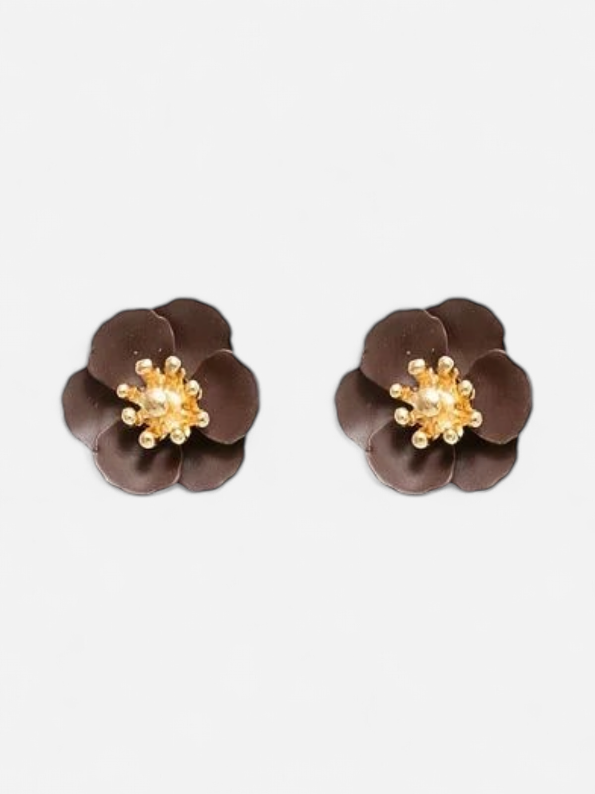 Bow 19 naisten korvakorut Flower Petite Earrings, tummanruskea - Kekäle.fi