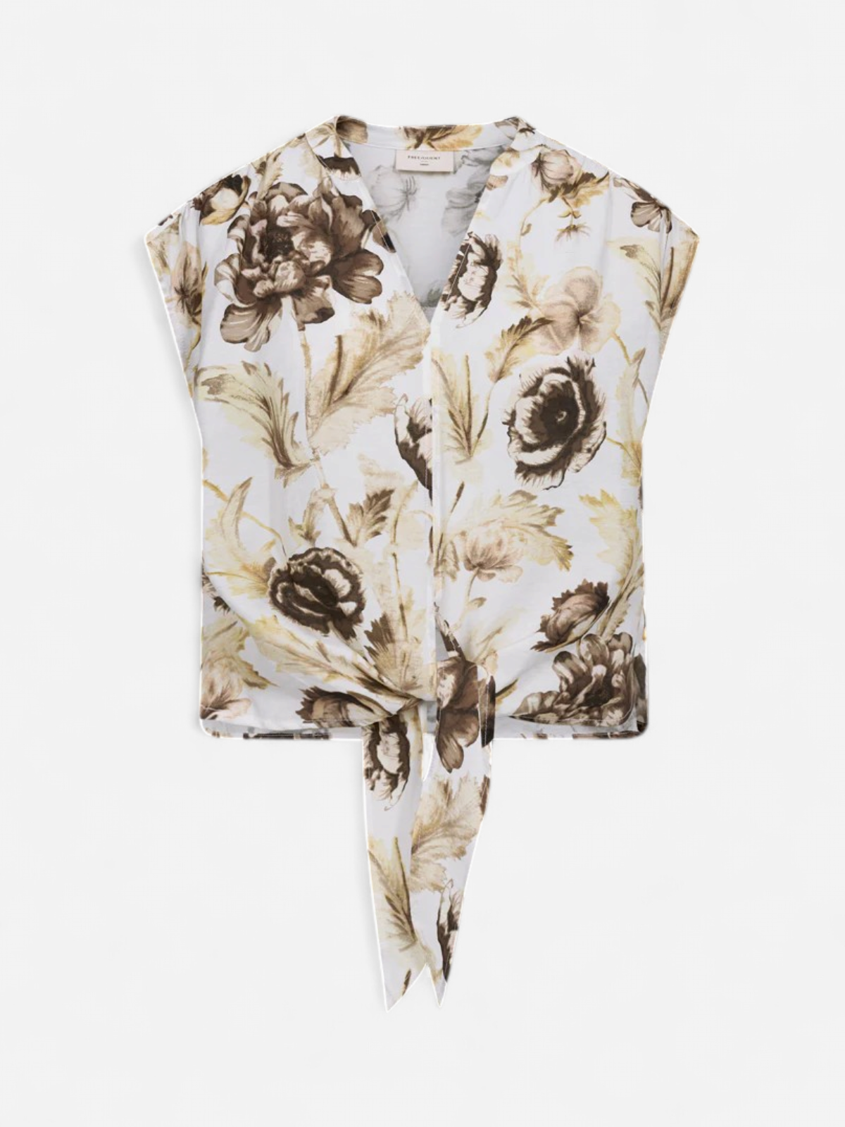 FQMAISE-BLOUSE Brilliant white w. Coffee - Kekäle.fi