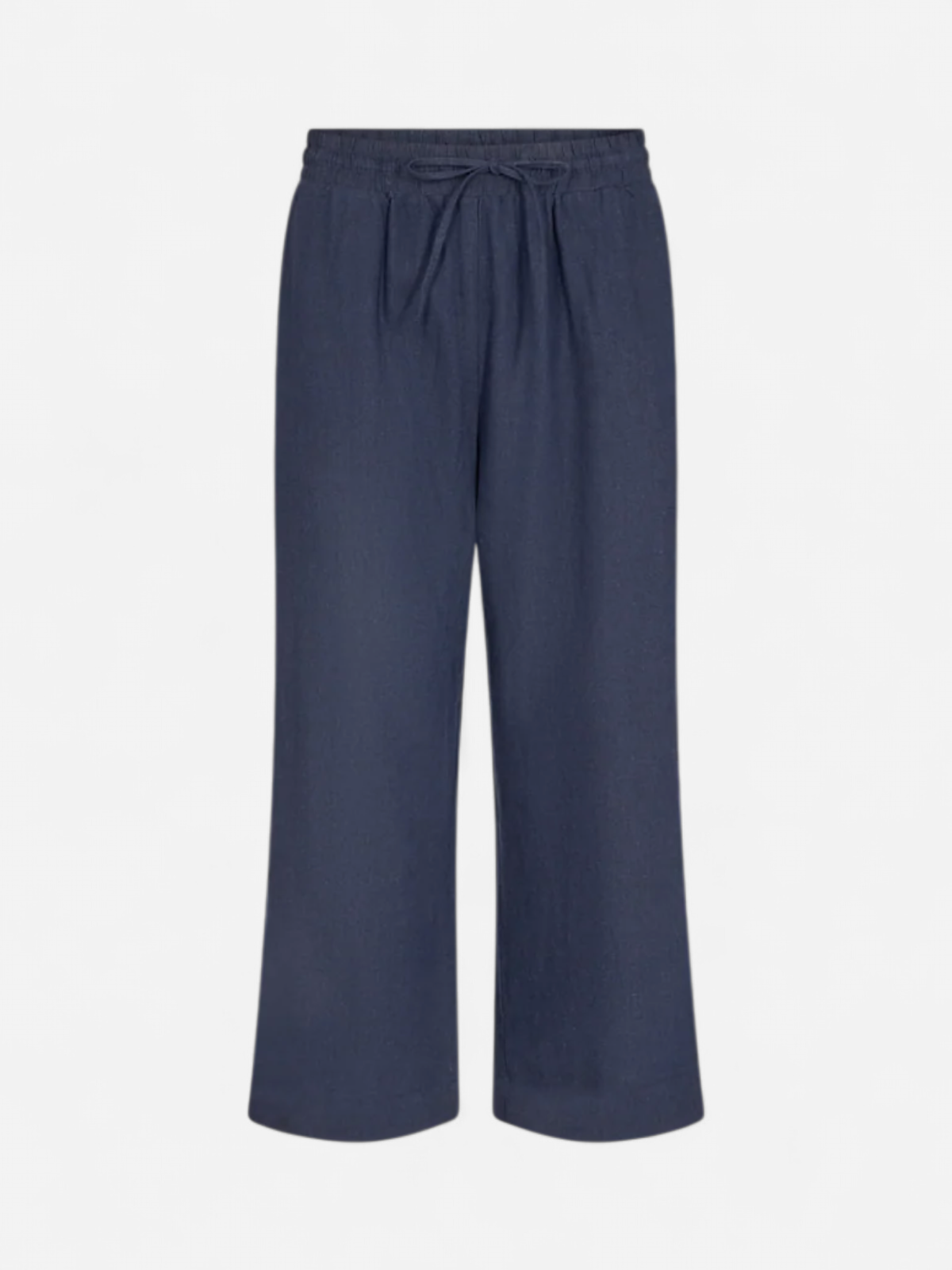 Freequent Naisten housut LA PANT 7/8 LINEN Tummansininen - Kekäle.fi
