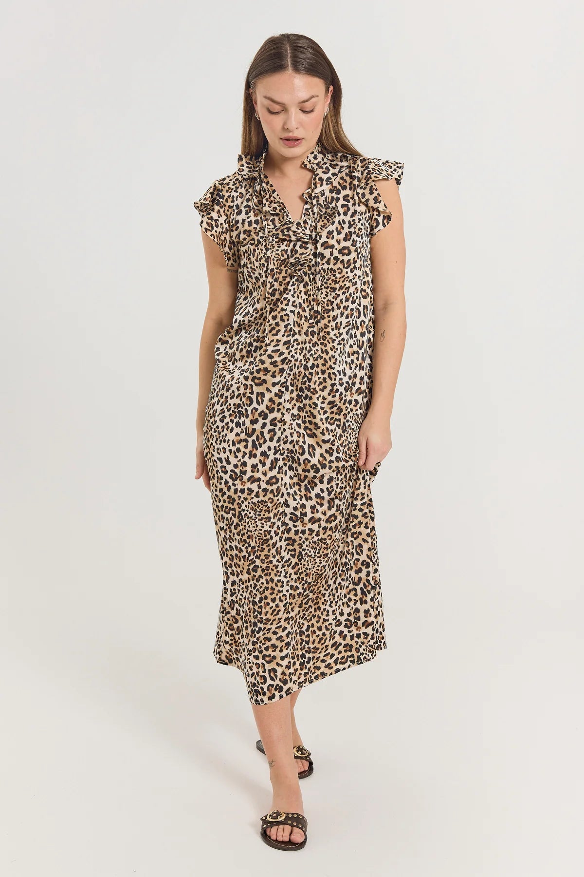 freequent-naisten-mekko-baylin-dress-ruskea-kuosi-1