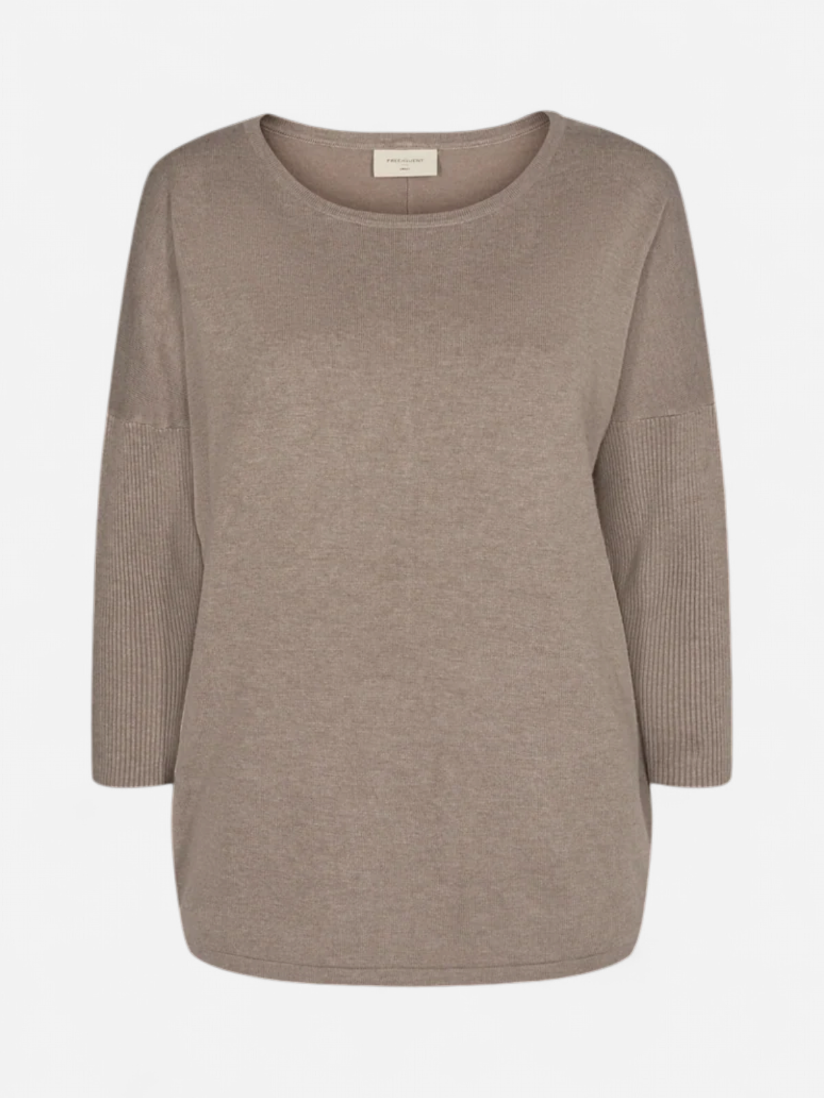Freequent Naisten Neule, Jone Plain Beige - Kekäle.fi