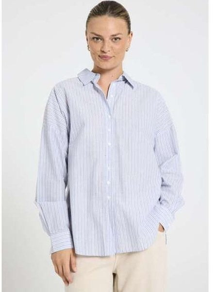 freequent-naisten-paitapusero-feline-shirt-raidallinen-sininen-1