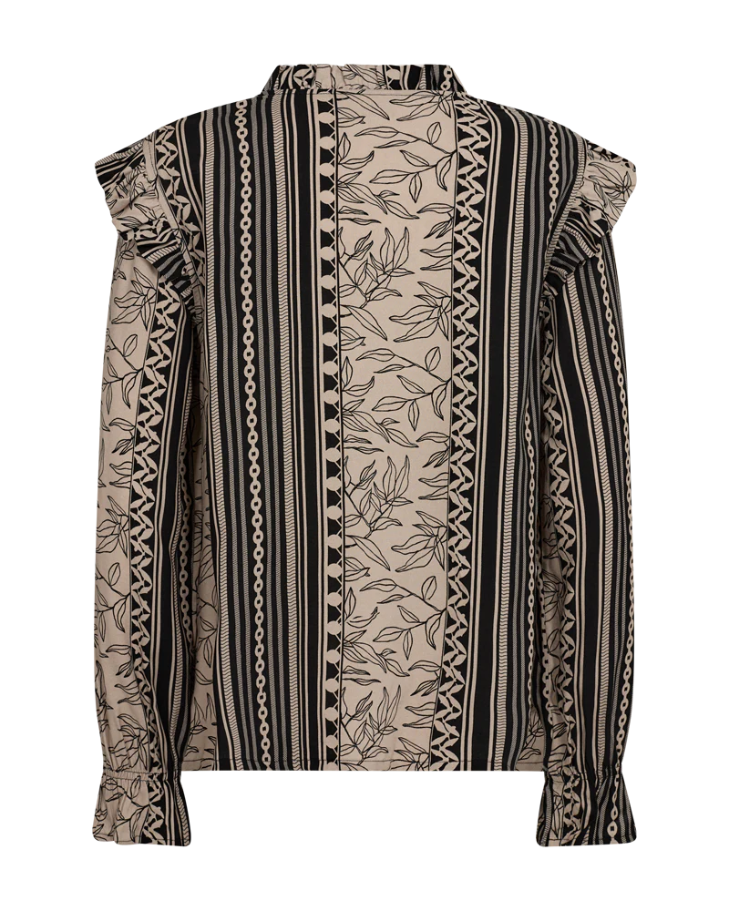 freequent-naisten-pusero-tidy-blouse-musta-kuosi-3