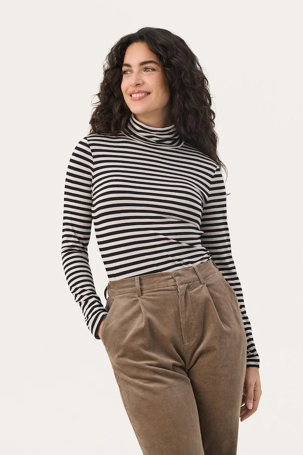 part-two-naisten-pitkahihainen-t-paita-efinas-raitapoolo-french-oak-stripe-1