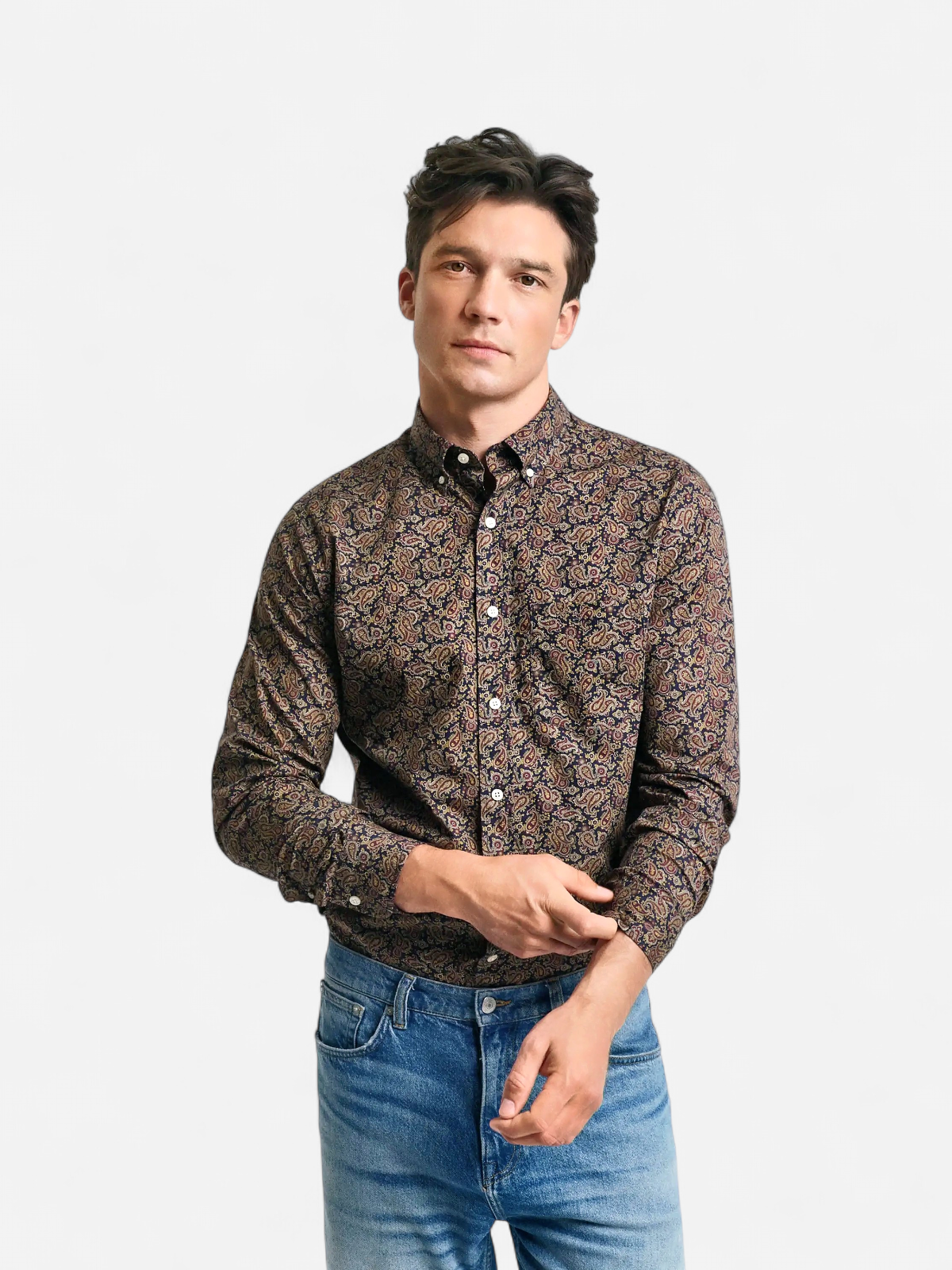 Gant miesten kauluspaita, PAISLEY PRINTED SHIRT Sininen Kuosi - Kekäle.fi
