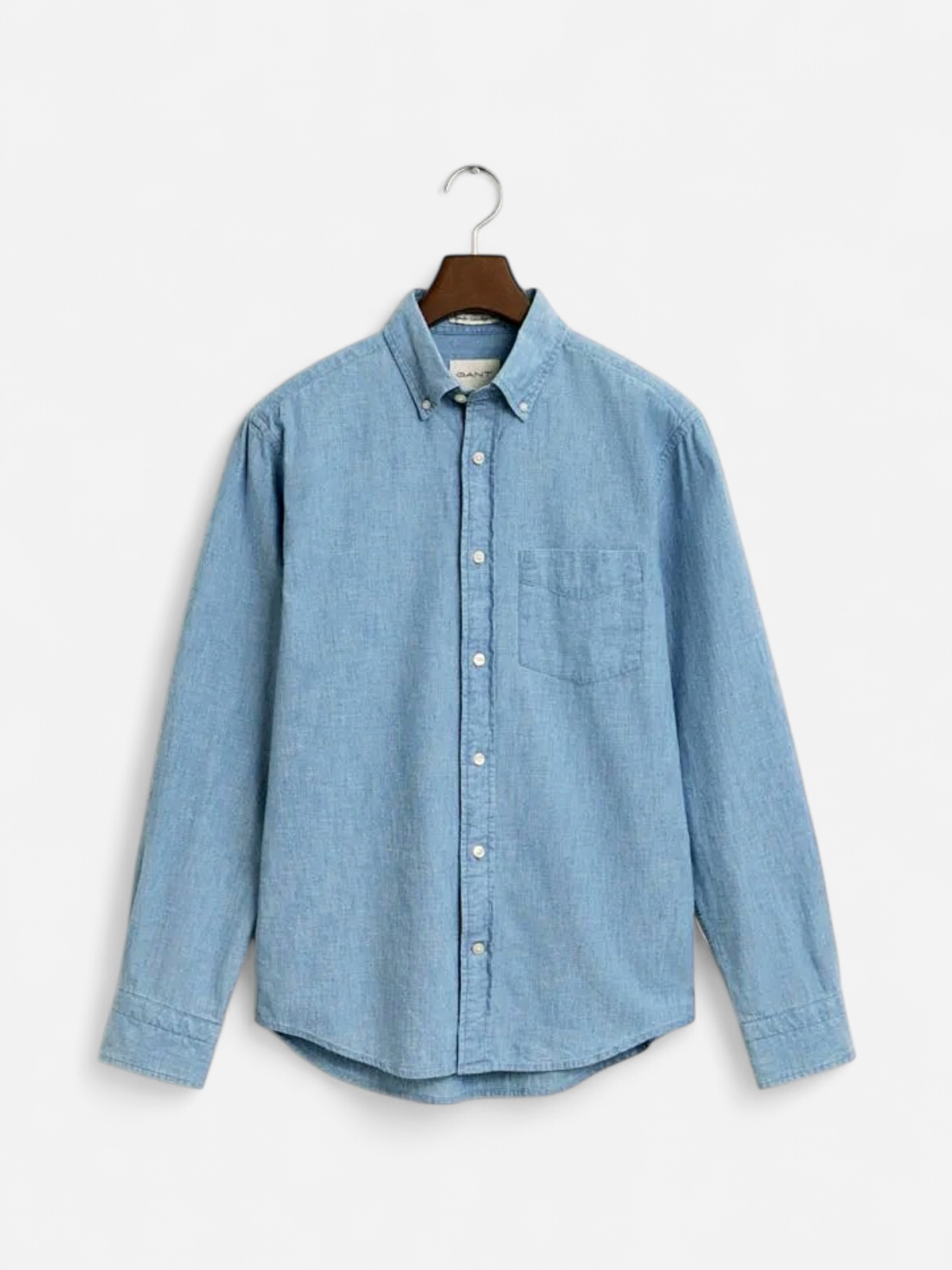 Gant miesten kauluspaita, REG INDIGO CHAMBRAY SHIRT Vaaleansininen - Kekäle.fi