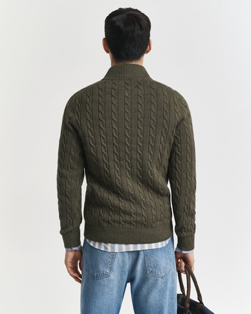 gant-miesten-neule-cotton-cable-half-zip-armeijanvihrea-2