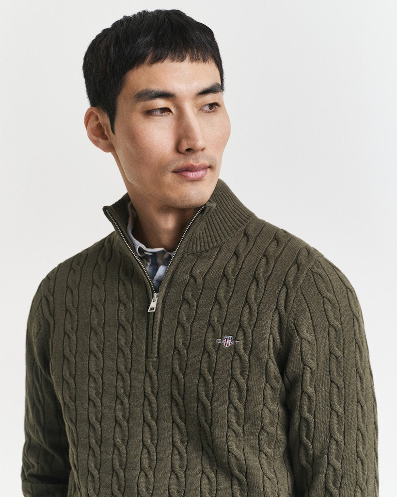 gant-miesten-neule-cotton-cable-half-zip-armeijanvihrea-4