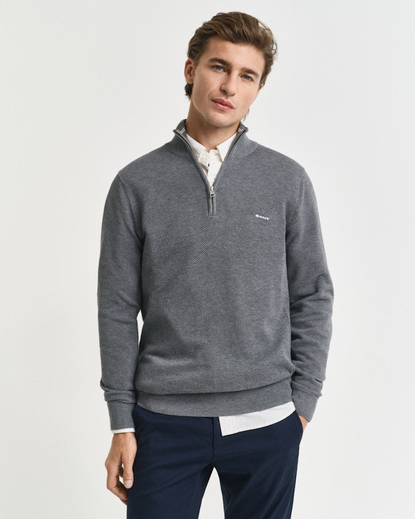 gant-miesten-neule-cotton-pique-half-zip-keskiharmaa-1
