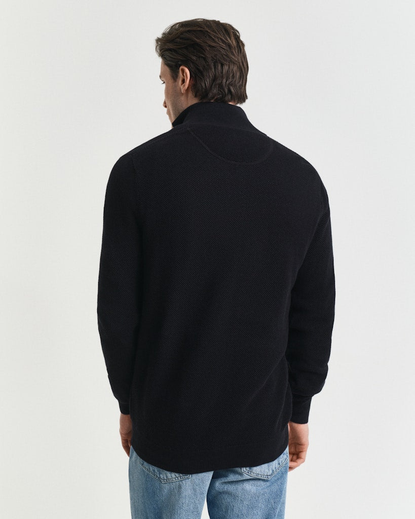 gant-miesten-neule-cotton-pique-half-zip-musta-2