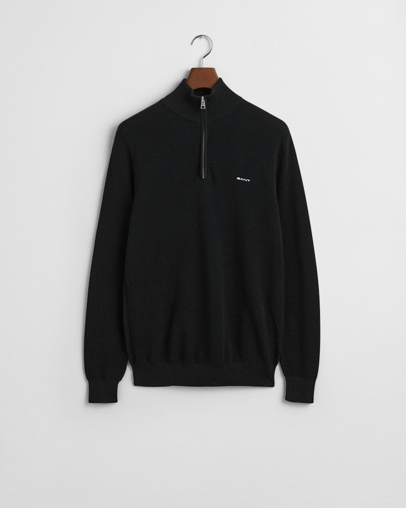 gant-miesten-neule-cotton-pique-half-zip-musta-4