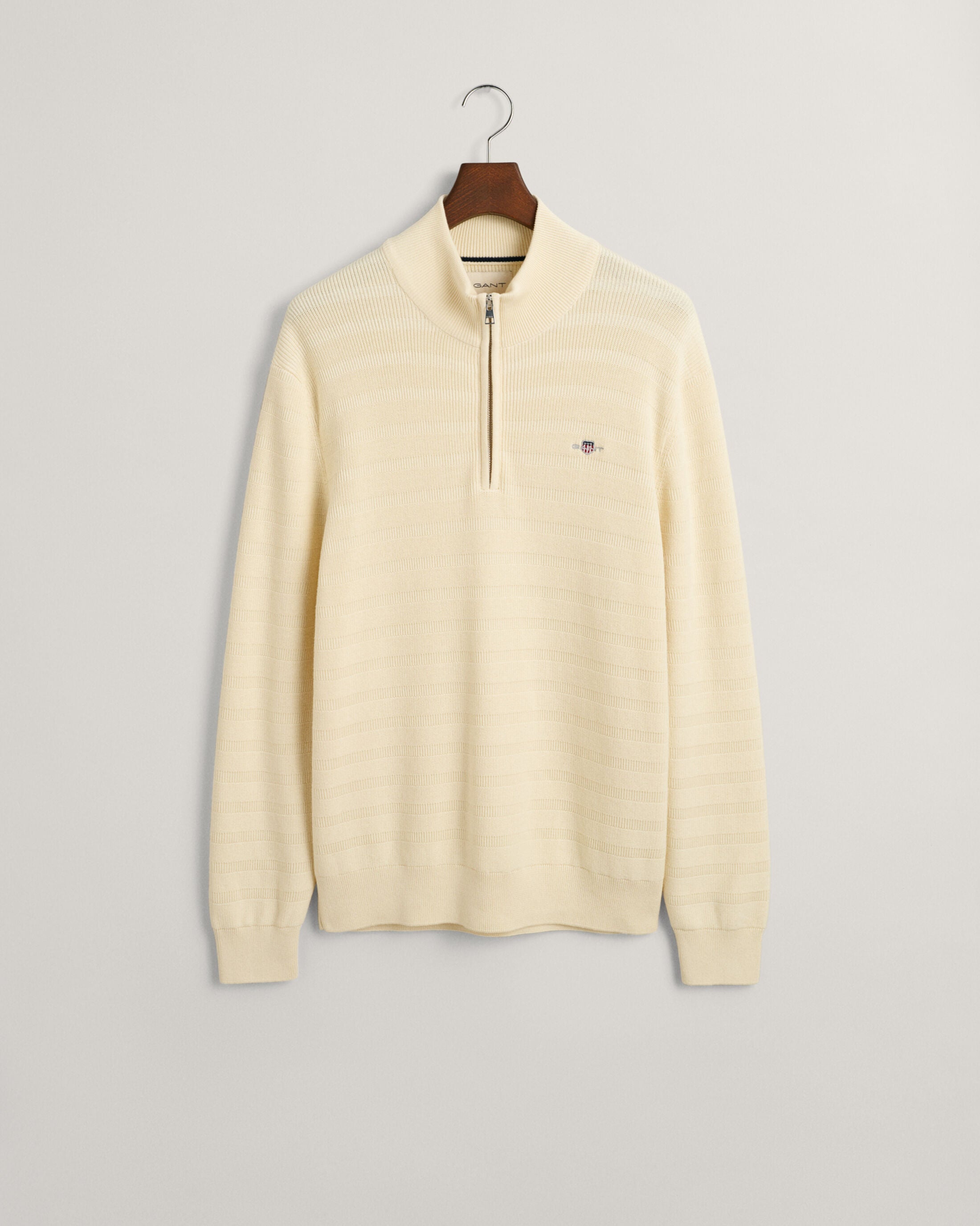 gant-miesten-neule-stripe-textured-zip-valkoinen-1