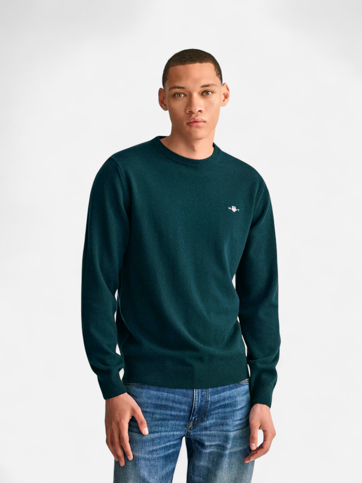 Gant Miesten Neulepaita, SUPERFINE LAMBSWOOL C-NECK Armeijanvihreä - Kekäle.fi