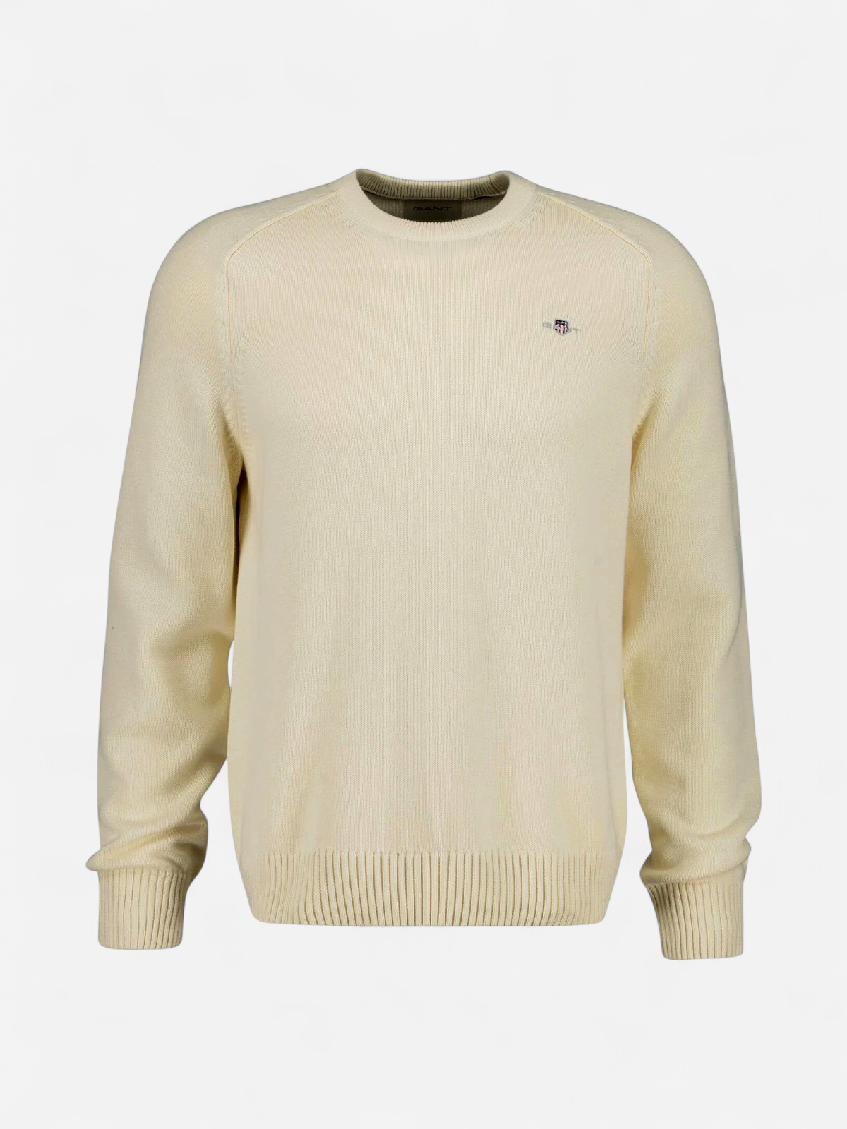 Gant miesten neulepusero, CASUAL COTTON C-NECK Luonnonvalkoinen - Kekäle.fi