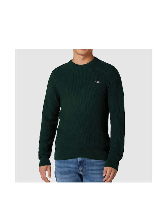 gant-miesten-neulepusero-micro-cotton-texture-c-neck-vihrea-1